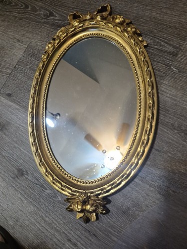 Ornate oval gold wall mirror - ornate,